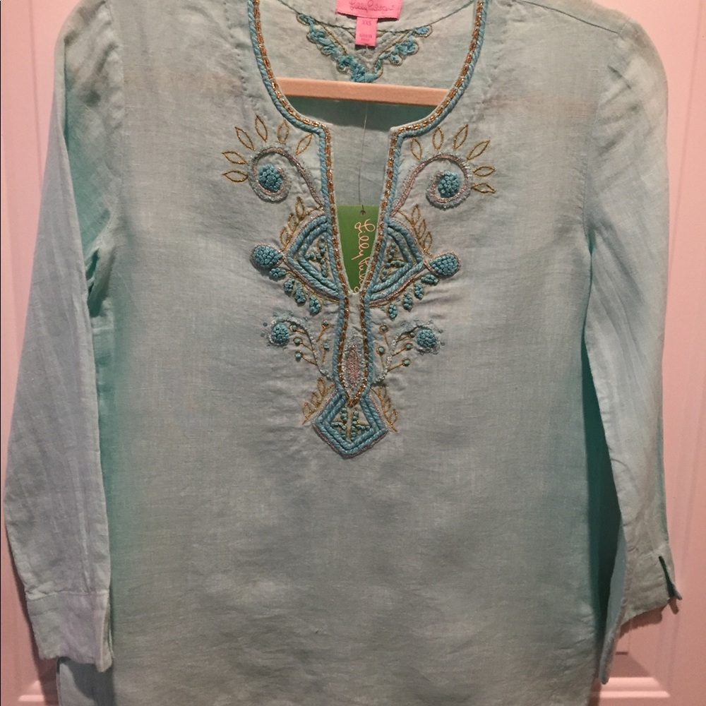 Lily Pulitzer Amelia Island Linen Tunic Top